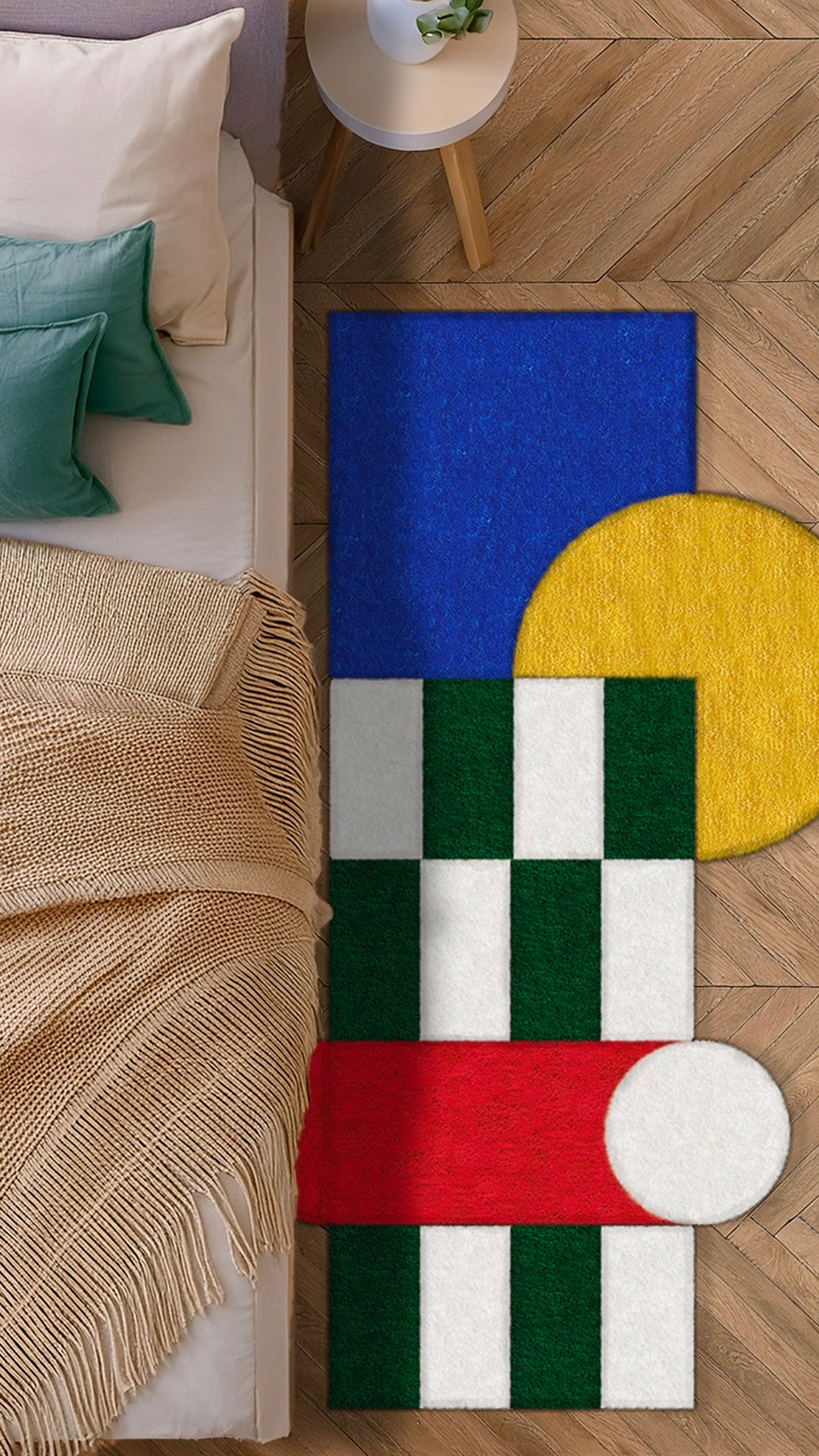 Tapis Frise Verte - 150 x 120 cm